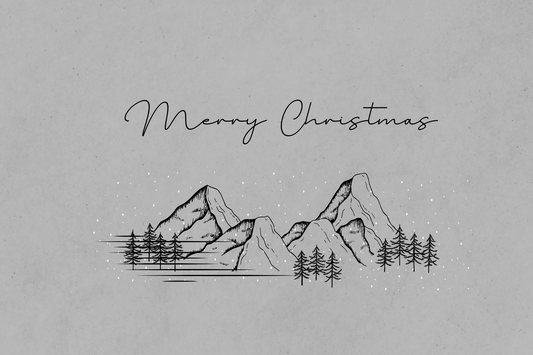 Merry Christmas Mountain Postcard