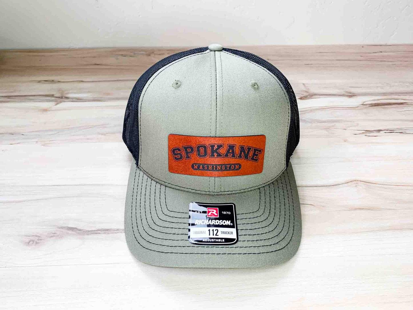 Spokane Washington Leather Patch Hat